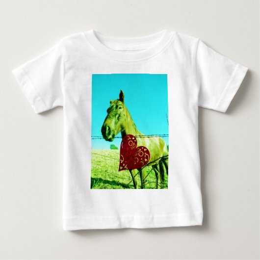 T-shirt Pour Bébé Red Heart and Horse (Devant)