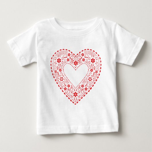 T-shirt Pour Bébé Red Lace Heart (Devant)