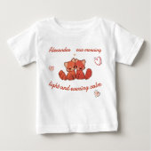 T-shirt Pour Bébé Red Panda Baby Tee – Custom Name (Devant)
