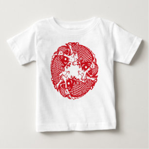 T-shirt Pour Bébé Red Whirling Koi Carp Fish Group Baby Tutu B