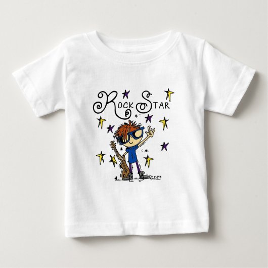 T-shirt Pour Bébé Redhead Boy Rock Star (Devant)