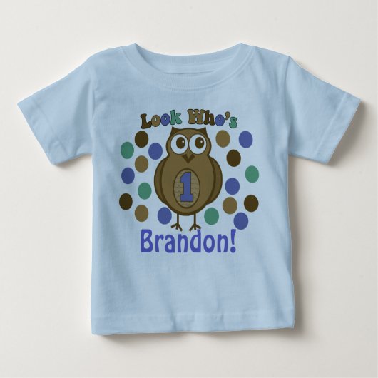 T-shirt Pour Bébé Regardez qui est 1 Chouette première chemise d'ann (Devant)