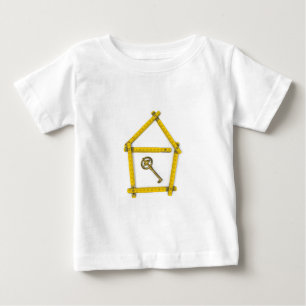 T-shirt Pour Bébé règle de pliage, forme de maison et clé