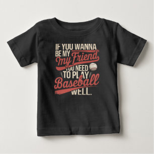 T-shirt Pour Bébé Règles d'amitié du baseball