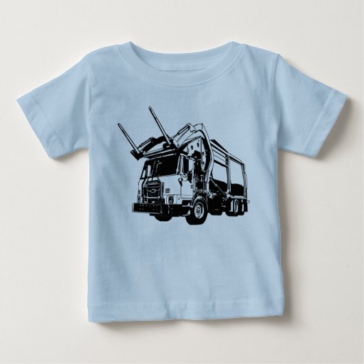 T-shirt Pour Bébé Remorque à l'avant Chargement des ordures Camion (Devant)