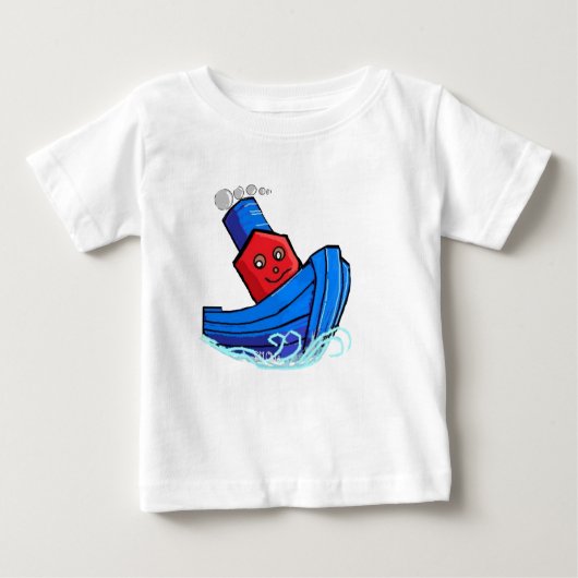 T-shirt Pour Bébé Remorqueur de Tugg de bateau de jouet de bande (Devant)