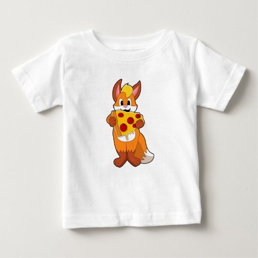T-shirt Pour Bébé Renard avec pizza (Devant)