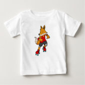 T-shirt Pour Bébé Renard en patinage avec roulettes (Devant)