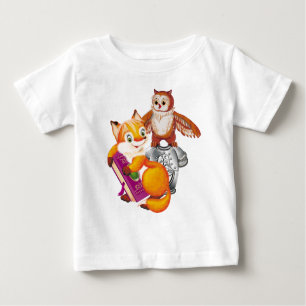 T-shirt Pour Bébé renard et hibou