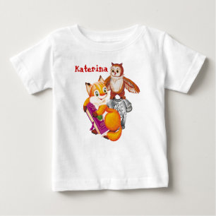 T-shirt Pour Bébé renard et hibou