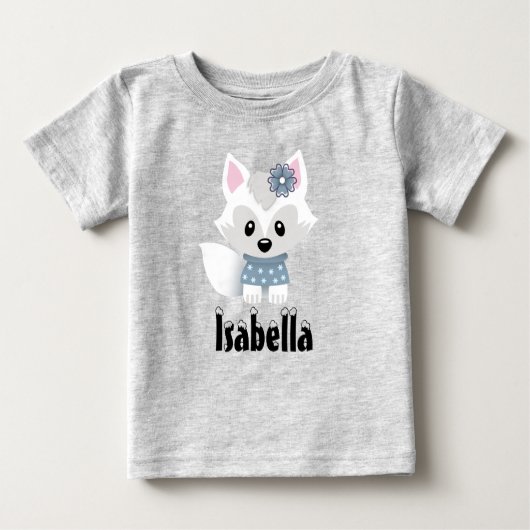 T-shirt Pour Bébé Renard hivernal (Devant)