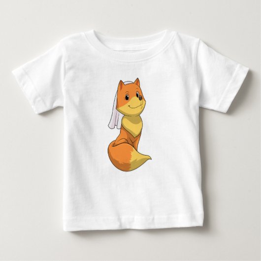 T-shirt Pour Bébé Renard marié voilé (Devant)