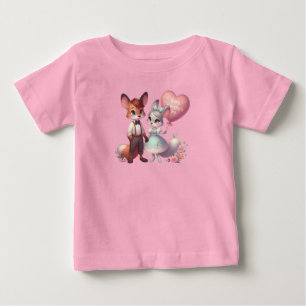 T-shirt Pour Bébé Renards de dessin animé mignons pour la Saint-Vale