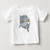 T-shirt Pour Bébé Requin aux échecs avec pièce d'échecs King (Devant)