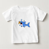 T-shirt Pour Bébé Requin avec pizza comme appât (Devant)