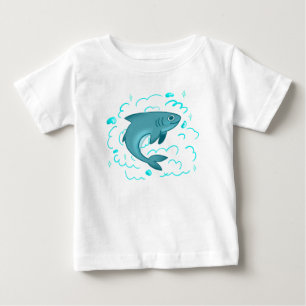 T-shirt Pour Bébé Requin de dessin animé mignon Animal marin amusa