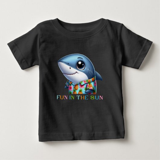 T-shirt Pour Bébé Requin en vacances (Devant)