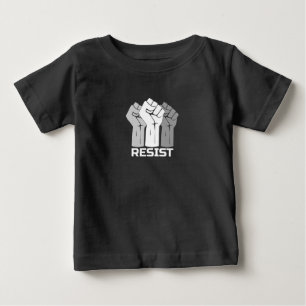 T-shirt Pour Bébé Résiste avec poing - en blanc 0003