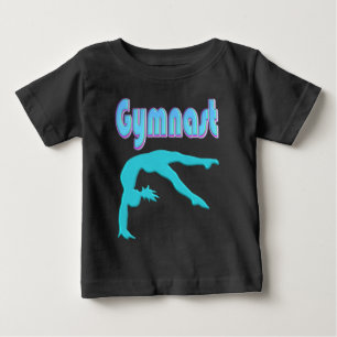 T-shirt Pour Bébé Ressort de gymnastique Départ Turquoise
