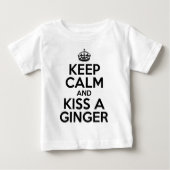 T-shirt Pour Bébé Reste calme et embrasse un Ginger (Devant)