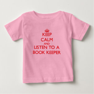 T-shirt Pour Bébé Restez calme et écoutez un gardien de livres