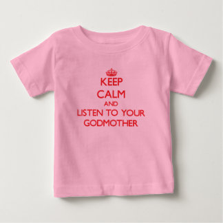 T-shirt Pour Bébé Restez calme et écoutez votre Godmère
