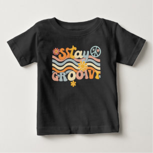 T-shirt Pour Bébé Restez Groovy Chemise Hippie Esthétique 70s