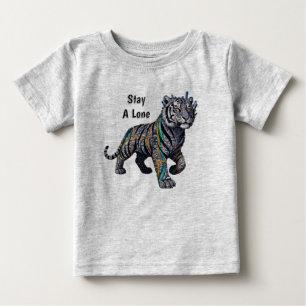 T-shirt Pour Bébé Restez un T-shirt bébé gris tribal orné et solitai