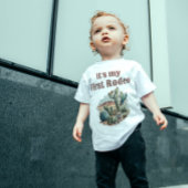 T-shirt Pour Bébé Retro 1er Premier Rodéo Anniversaire Occidental Ca