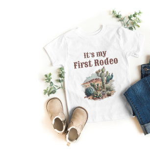 T-shirt Pour Bébé Retro 1er Premier Rodéo Cactus Anniversaire Occide