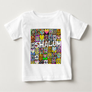 T-shirt Pour Bébé Retro 60s Psychedelic Shalom LOVE