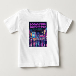 T-shirt Pour Bébé Retro 90s City Pop Night: Neon Tokyo & Osaka Rain