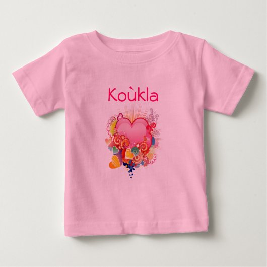 T-shirt Pour Bébé Rétro-Coeur-Conception de Koukla (Devant)