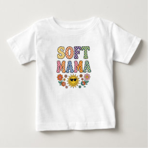 T-shirt Pour Bébé Rétro Coloré à Carreaux Maman Douce PNG - Vintage