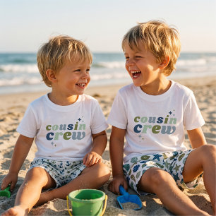 T-shirt Pour Bébé Retro Cousin Crew Enfants assortis