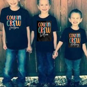 T-shirt Pour Bébé Rétro Custom Cousin Crew Ajouter votre nom Noir