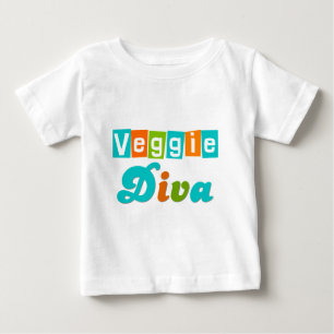 T-shirt Pour Bébé Rétro diva végétarienne