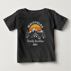 T-shirt Pour Bébé Retro Famille Camping vacances Nom personnalisé