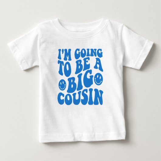 T-shirt Pour Bébé Retro Je vais être un grand cousin (Devant)