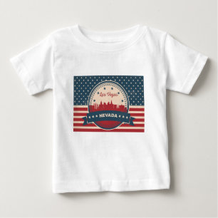 T-shirt Pour Bébé Retro Las Vegas Skyline