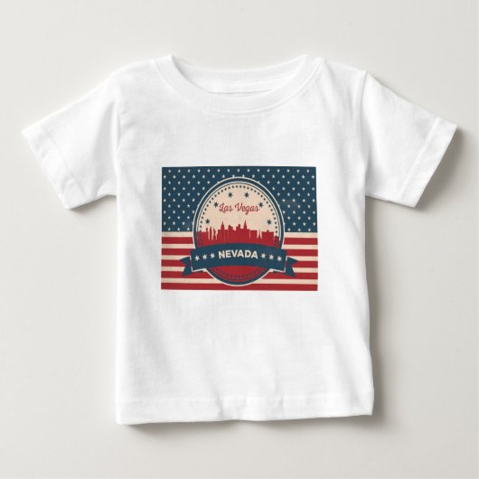 T-shirt Pour Bébé Retro Las Vegas Skyline (Devant)
