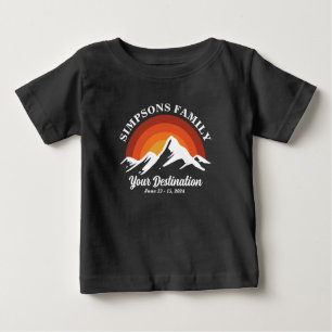 T-shirt Pour Bébé Retro Sunset Personnalisé Famille Vacances Groupe