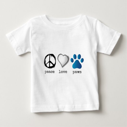 T-shirt Pour Bébé Rétros pattes d'amour de paix (Devant)