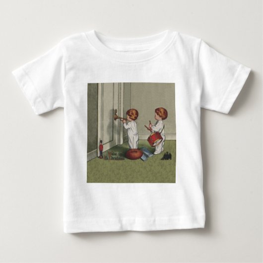 T-shirt Pour Bébé Réveillez-vous son joli enfant de Noël (Devant)