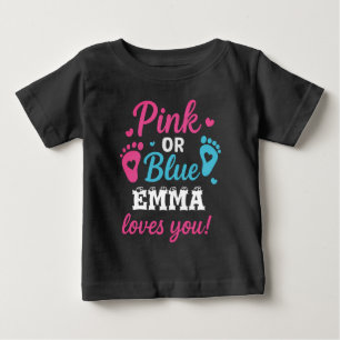 T-shirt Pour Bébé Révélation de genre personnalisée Rose ou Bleu Bab