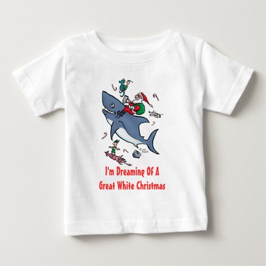 T-shirt Pour Bébé Rêver D'Un Grand Noël De Requin Blanc (Devant)