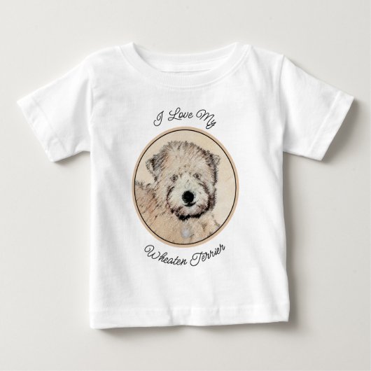 T-shirt Pour Bébé Revêtu doux Roue Peinture Terrier Art original (Devant)