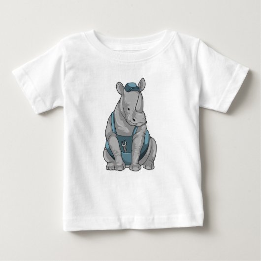 T-shirt Pour Bébé Rhino as Craftsman et Wrench (Devant)