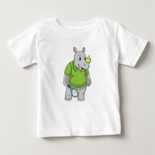 T-shirt Pour Bébé Rhino at tennis (Devant)