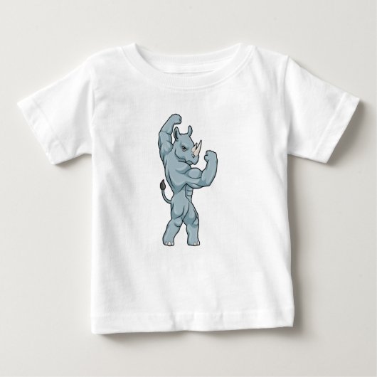 T-shirt Pour Bébé Rhino comme Bodybuilder extrême (Devant)